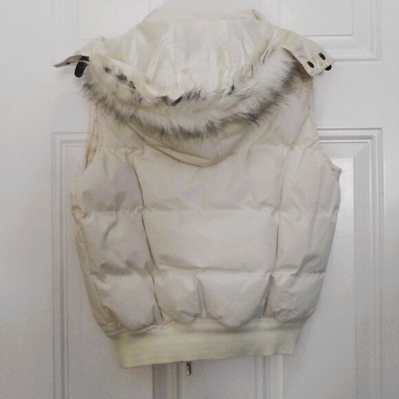Vintage white puffy vest with hoodie size Small - Picture 6 of 10